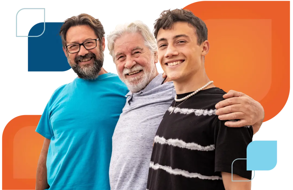 three mhfa supporters smile at the camera